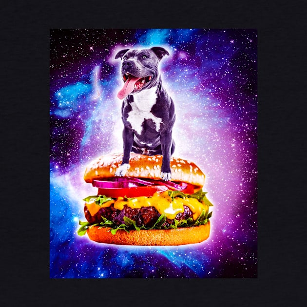 Outer Space Galaxy Dog Riding Burger by Random Galaxy